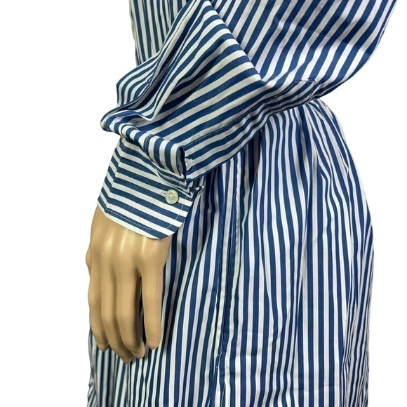 NWT Polo Ralph Lauren Womens Striped Patchwork Button Down Shirt Dress Sz 4 - Picture 8 of 13